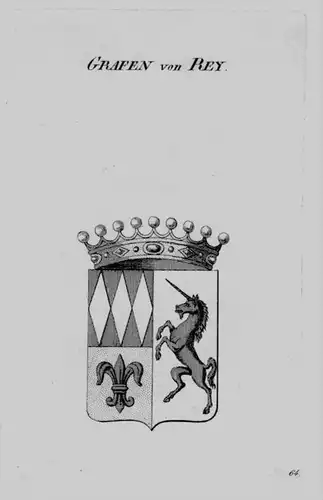 Rey Wappen Adel coat of arms heraldry Heraldik crest Kupferstich