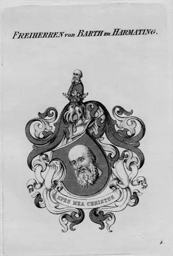 Barth Harmating Wappen Adel coat of arms heraldry Heraldik Kupferstich