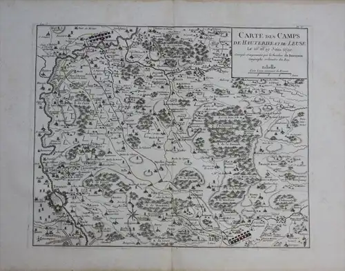 Tournai Avelgem Celles Ronse Leuze map Karte Kupferstich gravure