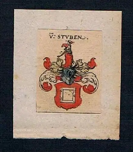 h. Stuben Wappen Kupferstich Heraldik coat of arms crest heraldry