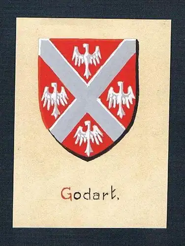 19. / 20. Jh. - Godart Blason Aquarelle Wappen Heraldik coat of arms
