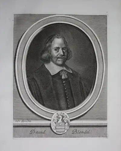David Blondel Theologe Frankreich France gravure Kuperstich Portrait