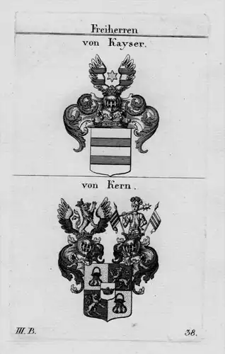 Kayser Kern Wappen Adel coat of arms heraldry Heraldik Kupferstich