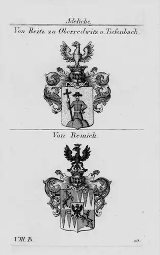 Reitz Remich Wappen Adel coat of arms heraldry Heraldik Kupferstich