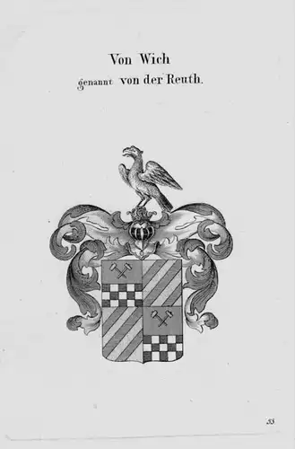 Von Wich Reuth Wappen Adel coat of arms heraldry Heraldik crest Kupferstich