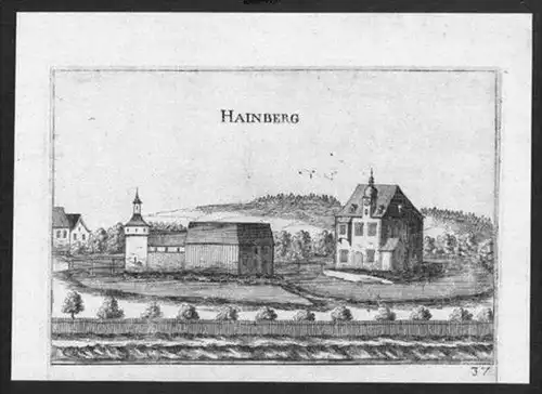 Hainberg bei Mank Bz. Melk Kupferstich Vischer engraving