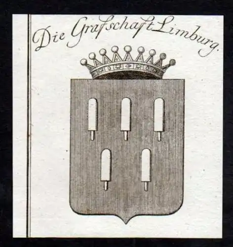 Grafschaft Limburg Westfalen Wappen Kupferstich