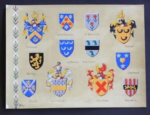 Cornet la Court Courtois Cosmans Corluy Corduanier Blason Wappen Heraldik