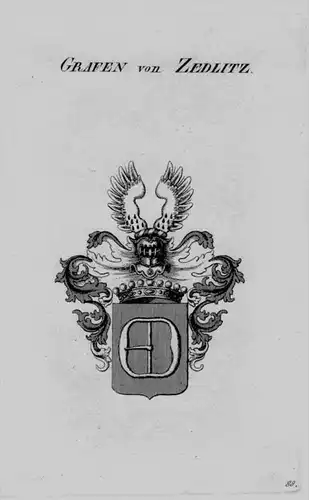 Zedlitz Wappen Adel coat of arms heraldry Heraldik crest Kupferstich