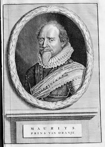 Moritz Graf v. Nassau-Oranien Portrait Kupferstich Maurits Oranje gravure