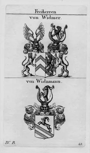 Widmer Widnmann Wappen Adel coat of arms heraldry Heraldik Kupferstich