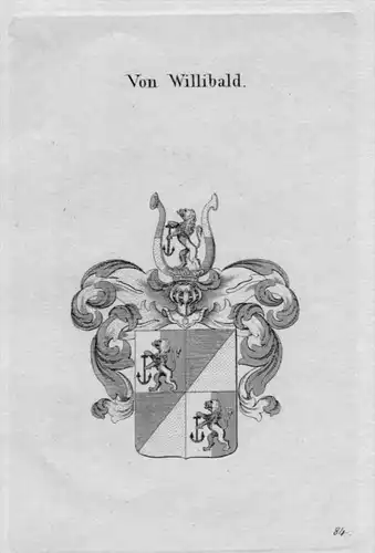 Willibald Wappen Adel coat of arms heraldry Heraldik crest Kupferstich