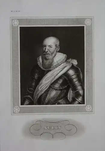 Maximilian von Bethune Herzog von Sully engraving  Portrait