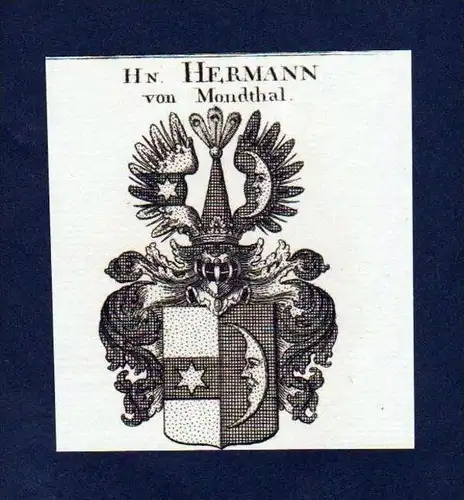 Herren Hermann von Mondthal Kupferstich Wappen Heraldik coat of arms