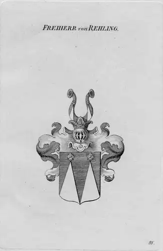 Rehling Wappen Adel coat of arms heraldry Heraldik crestKupferstich