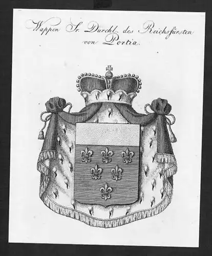Portia Porzia Original Kupferstich Wappen
