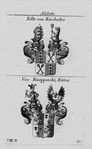 Ruedorfer Ruepprecht Wappen Adel coat of arms heraldry Kupferstich