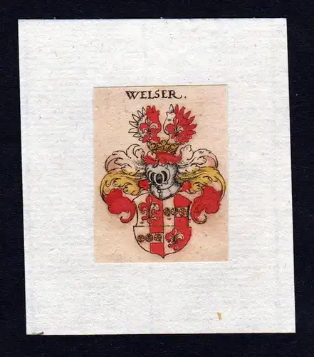 h Welser Wappen coat of arms heraldry Heraldik Kupferstich