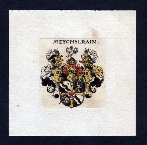 17. Jh Meychslrain Wappen Adel coat of arms heraldry Heraldik Kupferstich