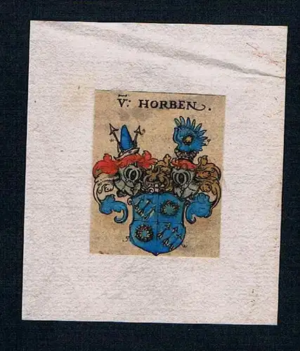 h. Horben Wappen Kupferstich Heraldik coat of arms crest heraldry