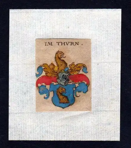 h. Im Thurn Thurm Wappen Adel coat of arms heraldry Heraldik Kupferstich