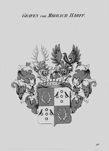 Mirbach Harff Wappen Adel coat of arms heraldry Heraldik crest Kupferstich