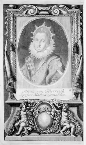 Anna von Österreich Tirol Kupferstich Portrait engraving gravure