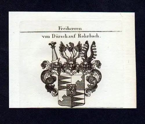 Freiherren von Dürsch Rohrbach Kupferstich Wappen Heraldik coat of arms