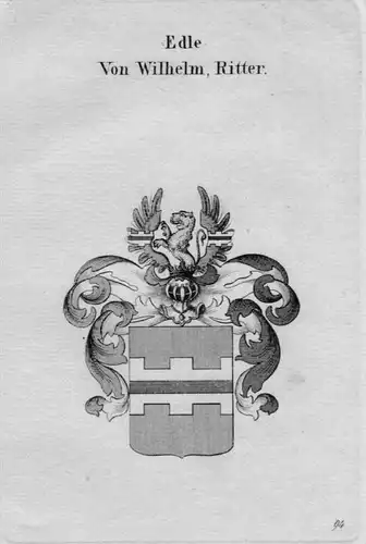 Von Wilhelm Wappen Adel coat of arms heraldry Heraldik crest Kupferstich