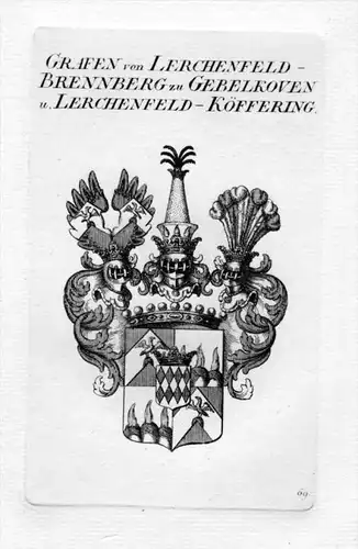 Lerchenfeld Brennberg Wappen coat of arms heraldry Heraldik Kupferstich