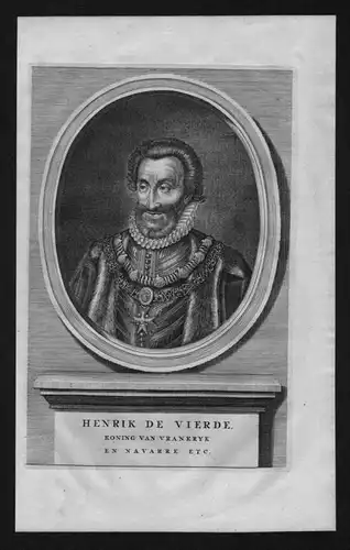 Heinrich IV Frankreich Henri France Roi König Portrait Kupferstich