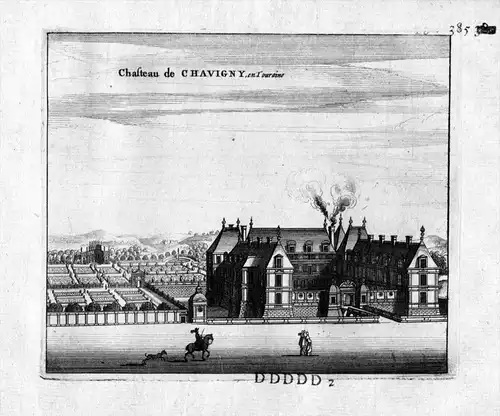 Chateau de Chavigny Lerne Frankreich France gravure estampe Kupferstich