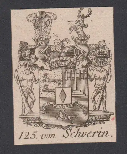 von Schwerin Wappen vapen coat of arms Genealogie Heraldik Kupferstich