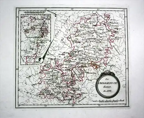 Der Oberrheinische Kreis - Hanau / Giessen / Marburg - Reilly Karte map
