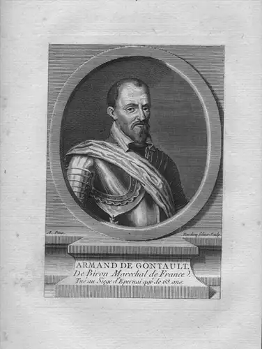 Armand de Gontault - Armand de Gontaut Seigneur de Biron (1524 - 1592) soldier marechal Feldherr France Kupers