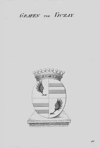 Viczay Wappen Adel coat of arms heraldry Heraldik crest Kupferstich
