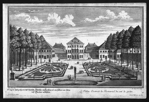 Schloss Fürstenried München Kupferstich Matthias Diesel Jeremias Wolff