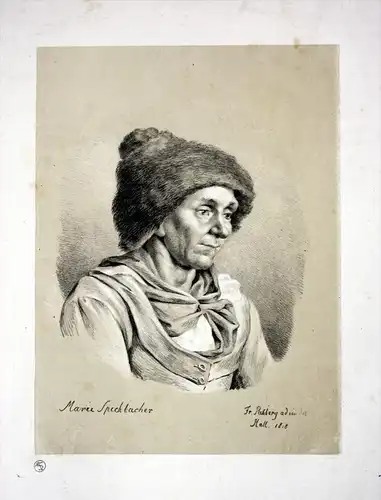 Marie Speckbacher Schmieder Portrait Tonlithographie Litho
