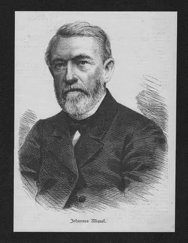Johannes Miquel Staatsminister Preußen Portrait Holzstich wood engraving