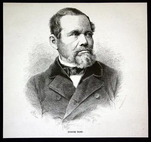 Heinrich Laube - Heinrich Laube Schriftsteller Dramatiker writer Portrait Holzstich