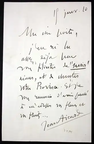 autograph letter with signature / eigenhändiger Brief mit Unterschrift vom 18. Januar 1920