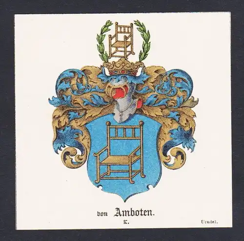. von Amboten Wappen Heraldik coat of arms heraldry Litho