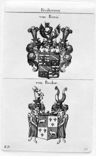 von Borie Boslar Wappen Adel coat of arms heraldry Heraldik Kupferstich