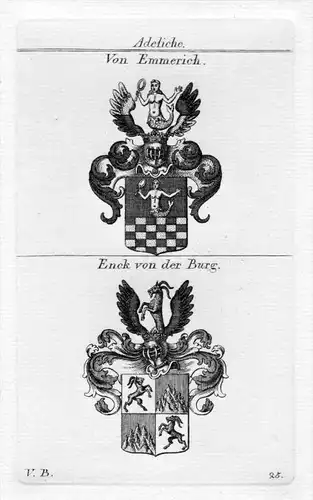 Emmerich / Enck - Wappen Adel coat of arms heraldry Heraldik Kupferstich