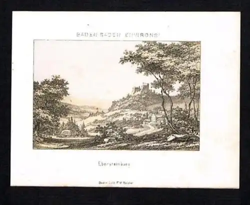 Ebersteinburg Baden-Baden Lithographie