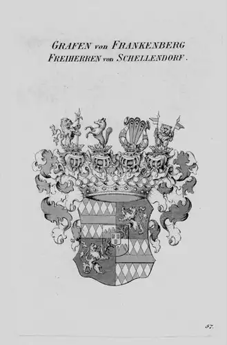 Frankenberg Wappen Adel coat of arms heraldry Heraldik crest Kupferstich