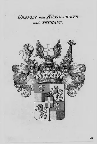 Königsacker Wappen Adel coat of arms heraldry Heraldik crest Kupferstich