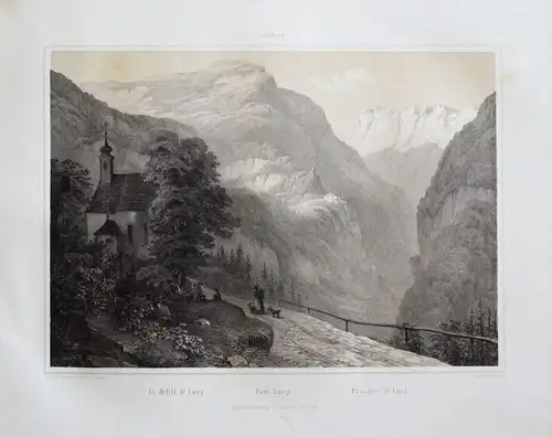 - Pass Lueg Salzach Alpen Salzburg Original Lithographie Litho