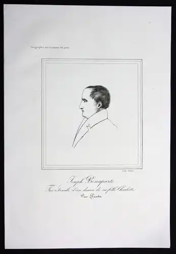 Joseph Bonaparte König Neapel Napoli king Spanien Lithographie Portrait