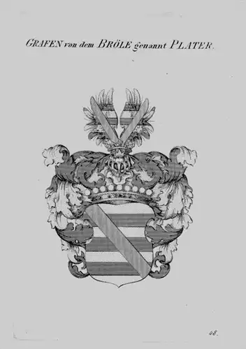 Bröle Plater Wappen Adel coat of arms heraldry Heraldik crest Kupferstich